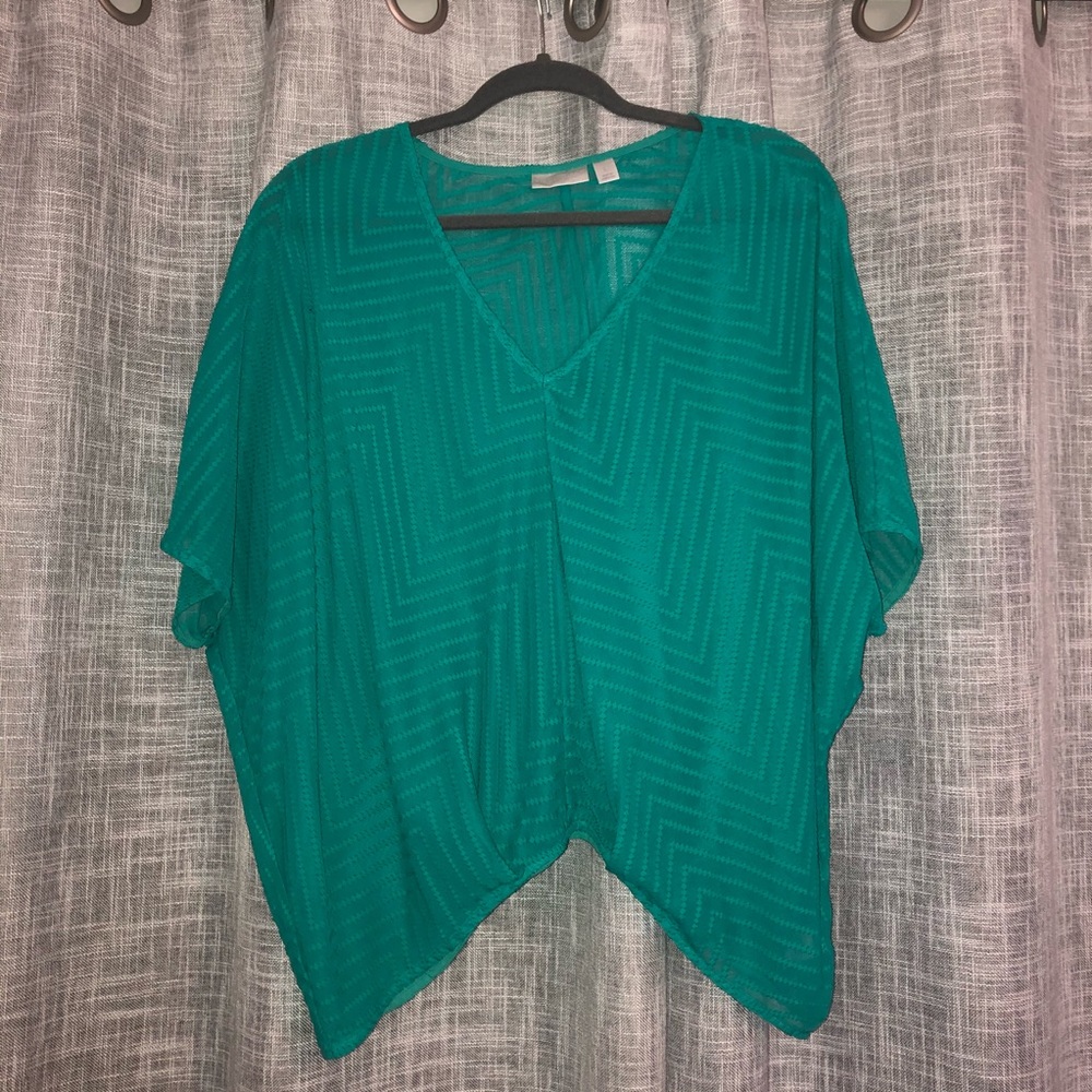 BisouBisou Women’s Sheer Flowy Top/Blouse Lg